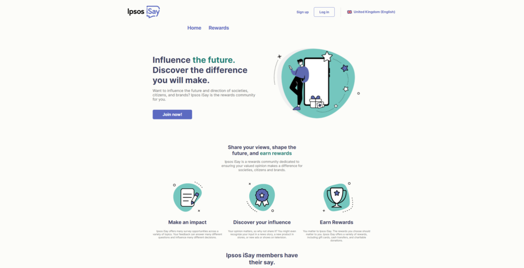 Ipsos i-Say landing page