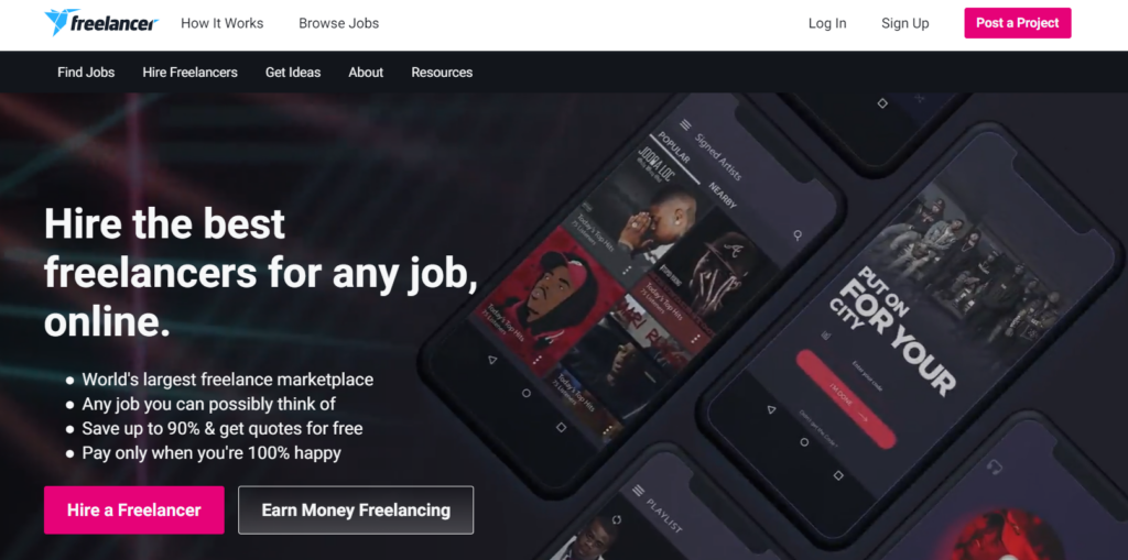freelancer landing page
